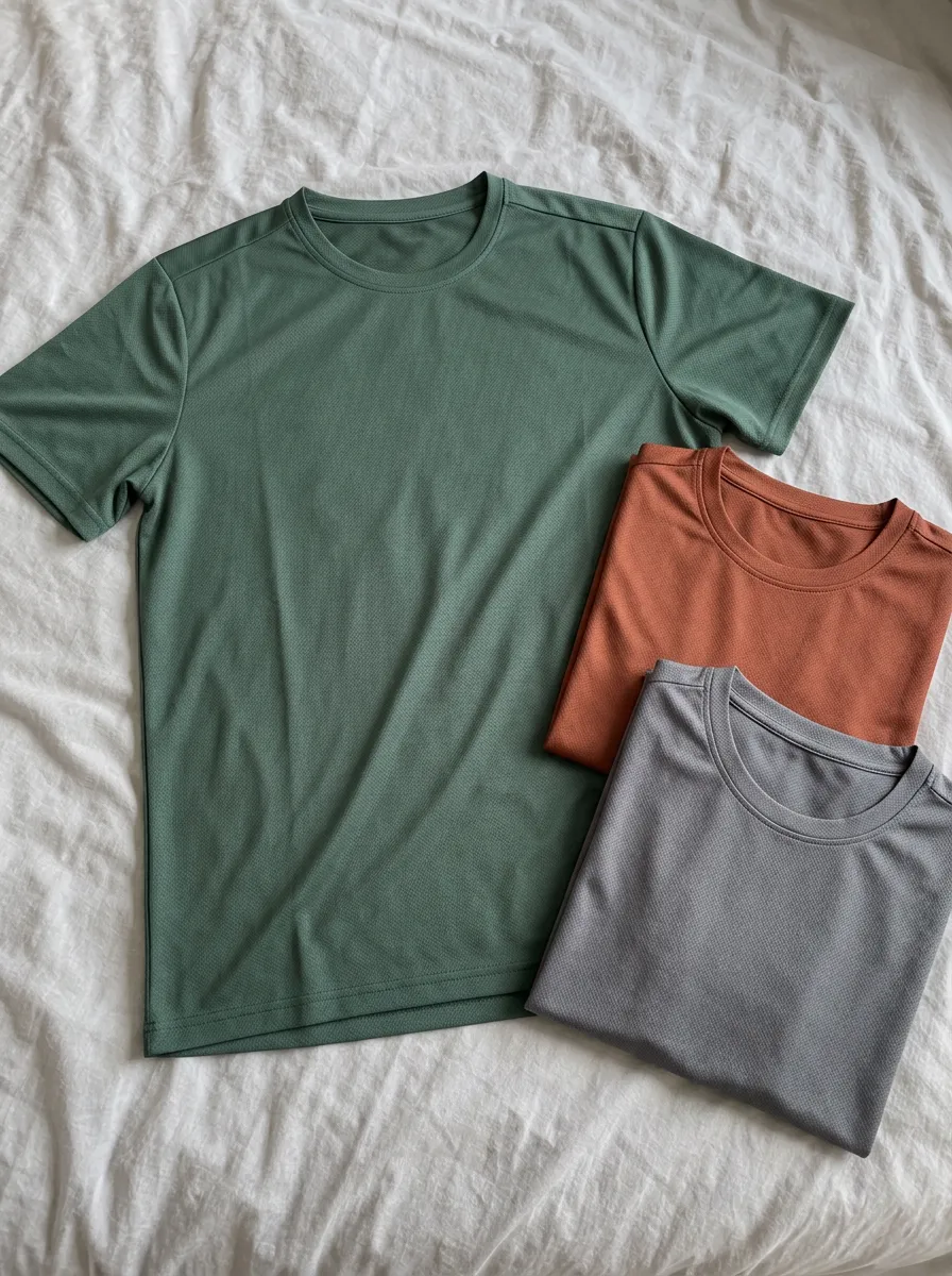 Men's Three-Pack Quick-Dry Fine-Knit T-Shirts