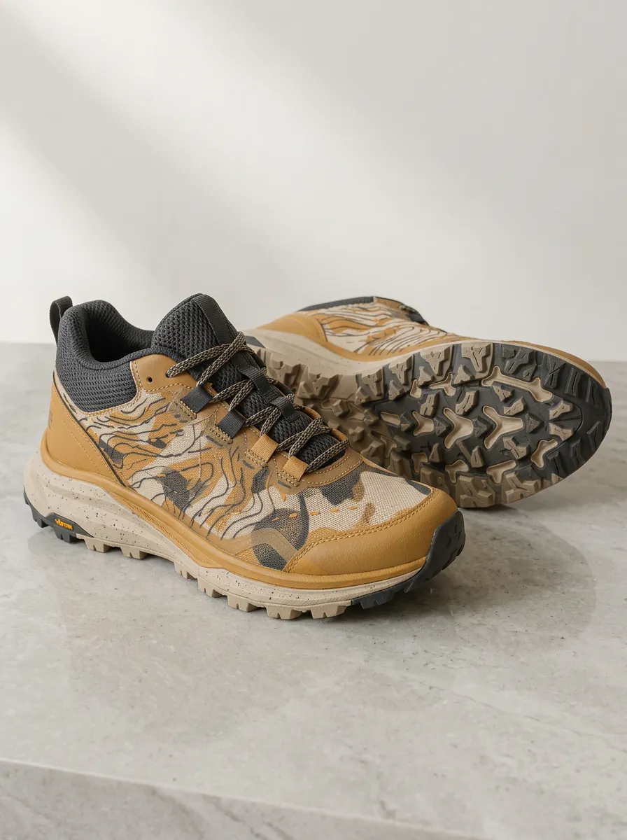 Women's Motion Outdoor Hiking Topographic Camo Printed Sneakers
