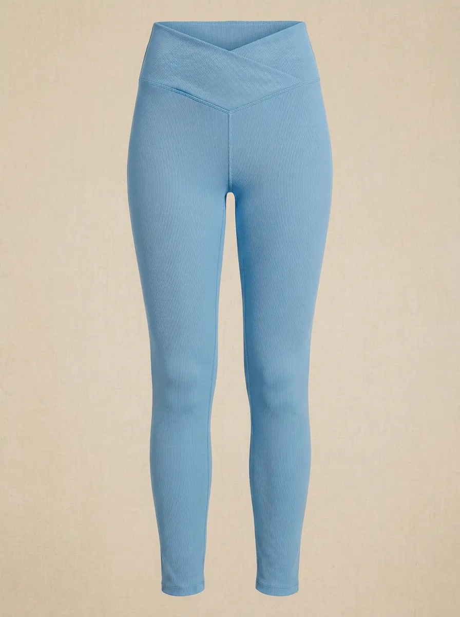Ribbed V-Waist Leggings