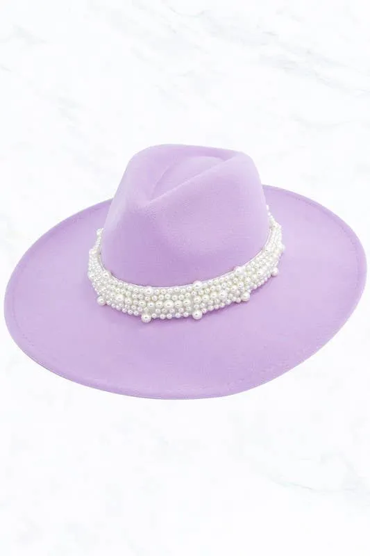 Big Brim Peach Heart Top Jazz Pearl Hat