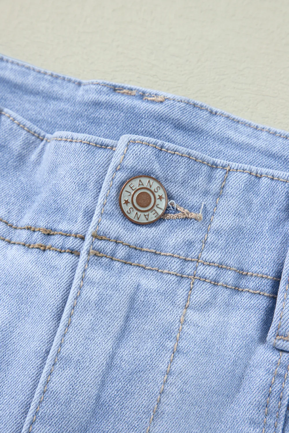 Light Blue Cropped Straight Jeans