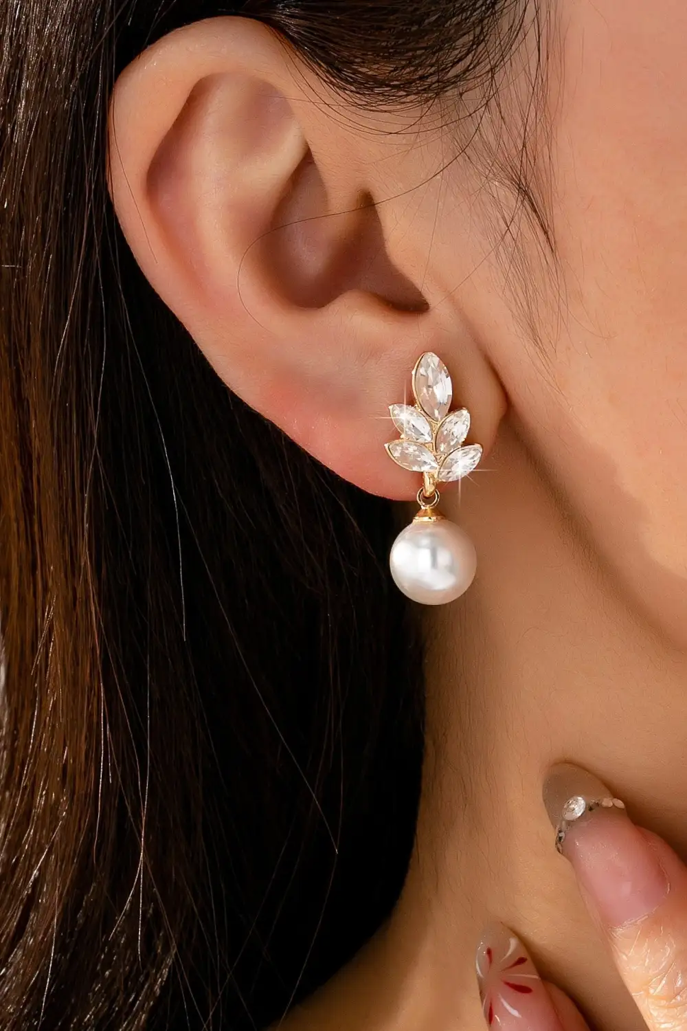 Glass Crystal Cluster Teardrop Pearl