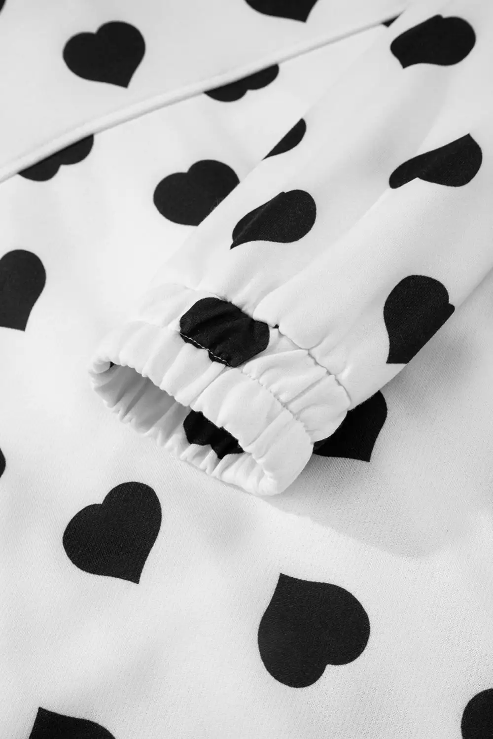 Women's Double Flap Pocket Heart Print Collar Zip Jacket