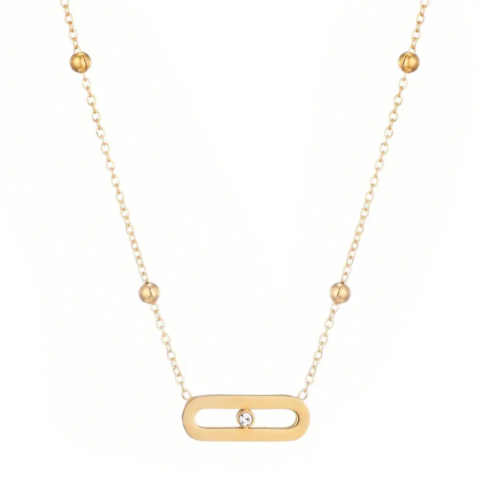 Zirconia Bar Necklace