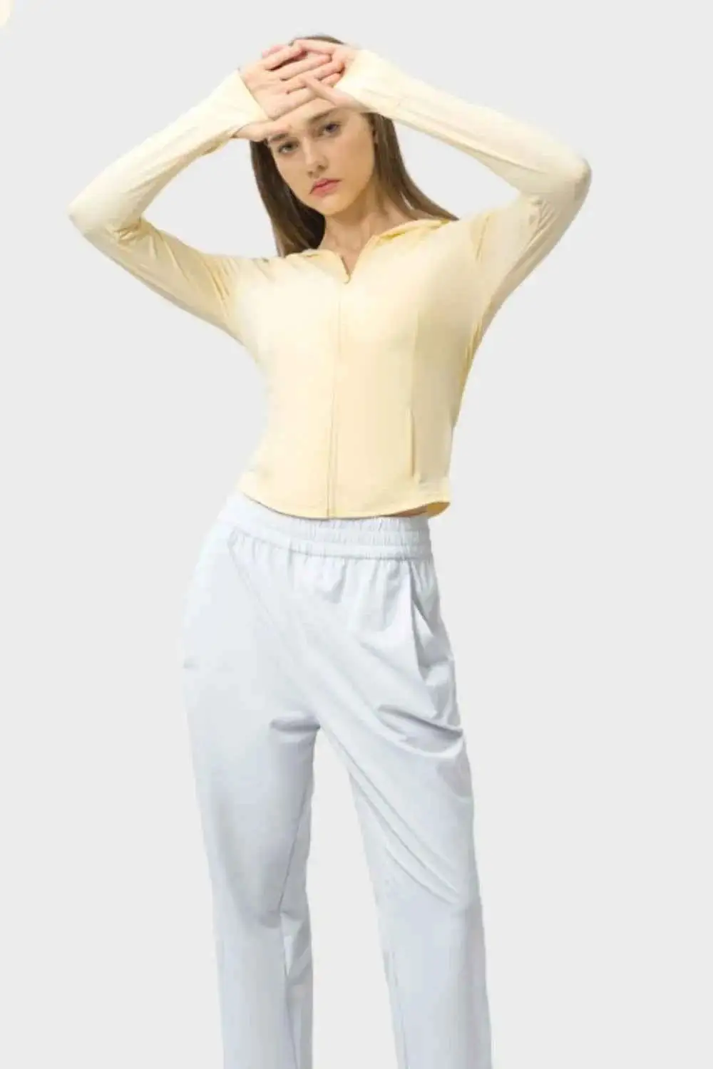 Pocketed Zip-Up Hooded Long Sleeve Active Outerwear