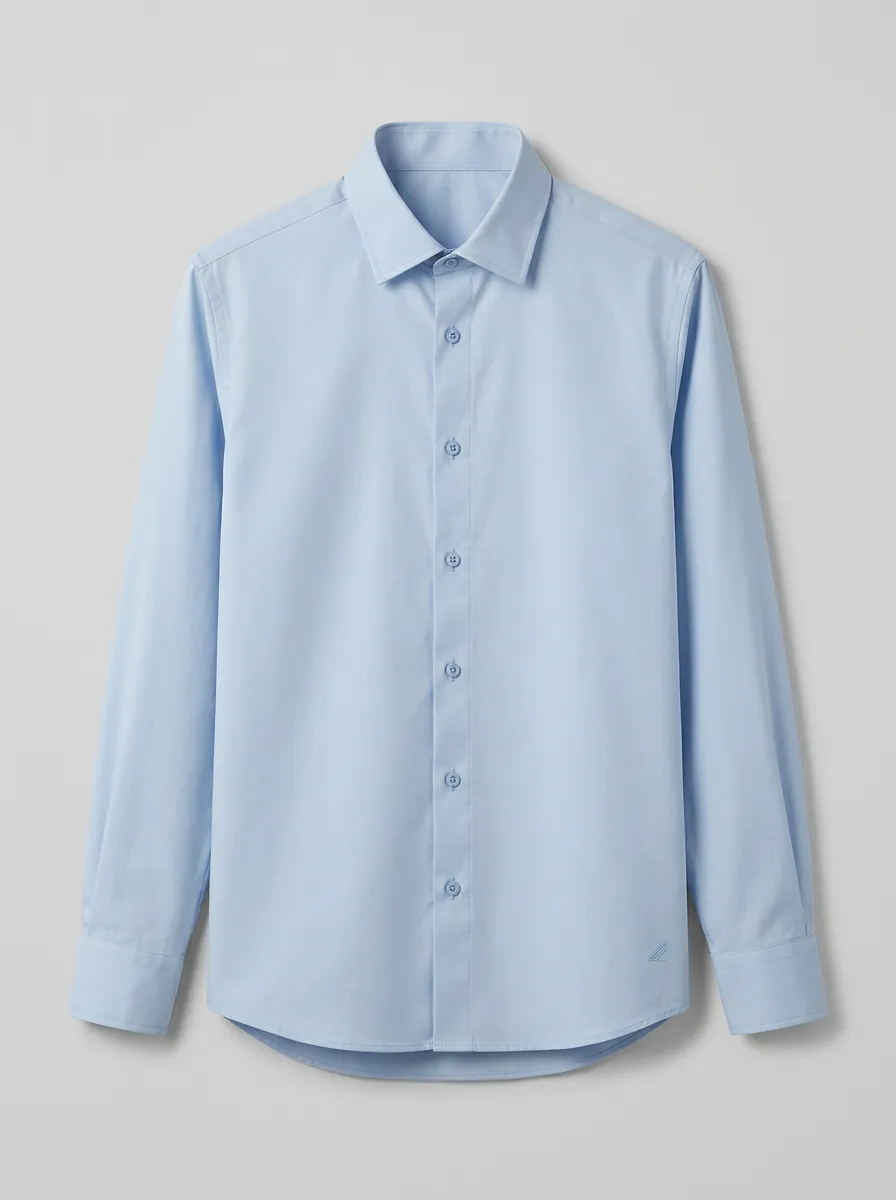 Men's Non-Iron Cotton Light Blue Long Sleeve Shirt