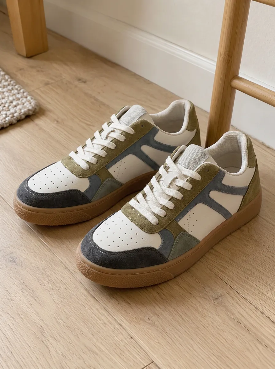 Women's Street Retro Colorblock Suede Skate Shoes