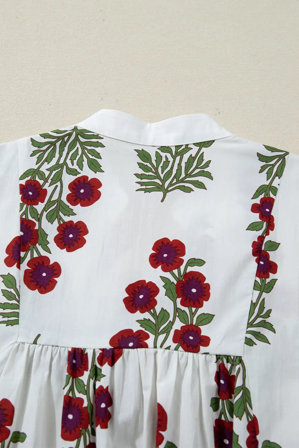 Floral V Neck Ruffle Dress Casual