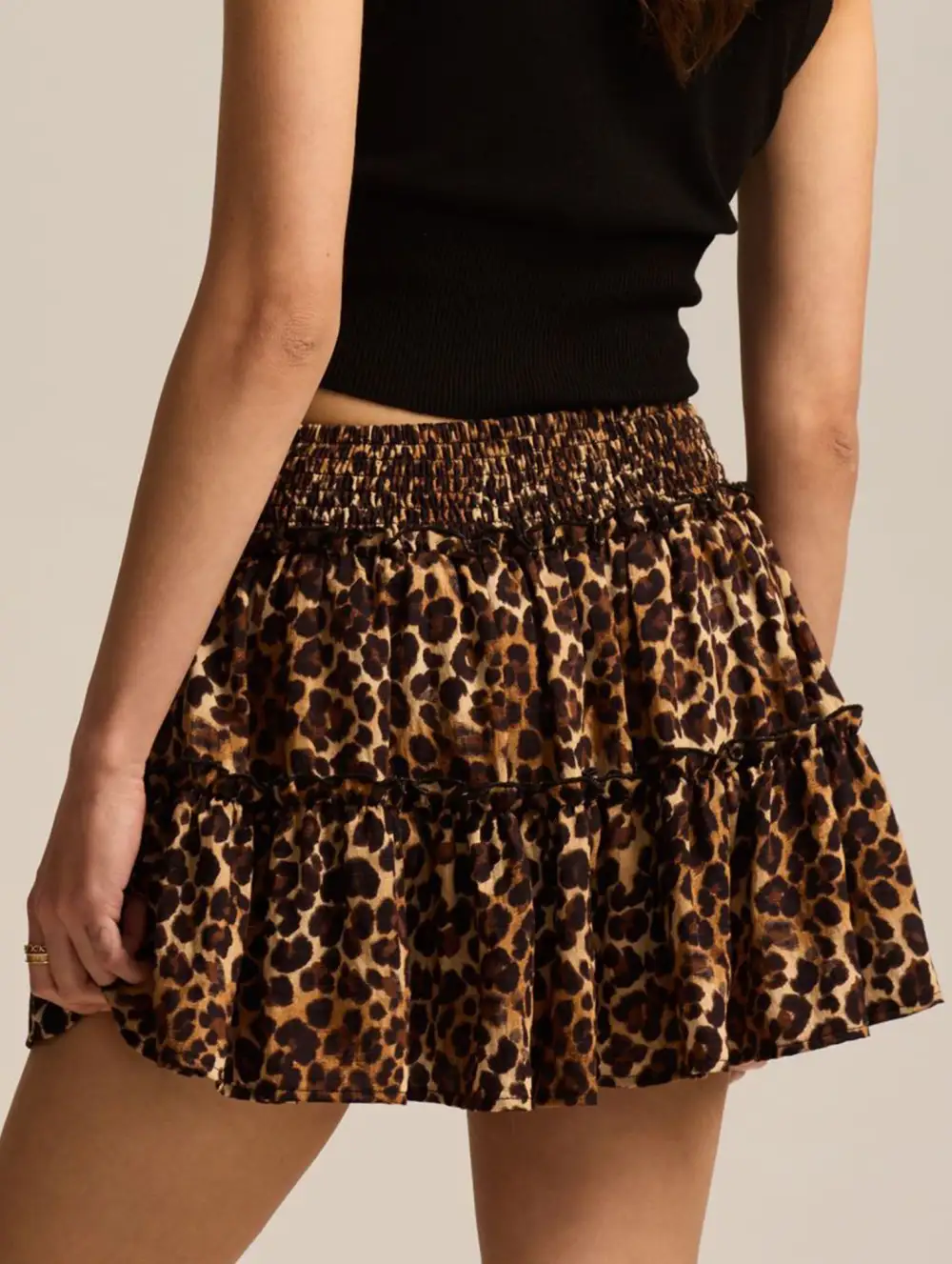 Elastic Waist Midi Skirt