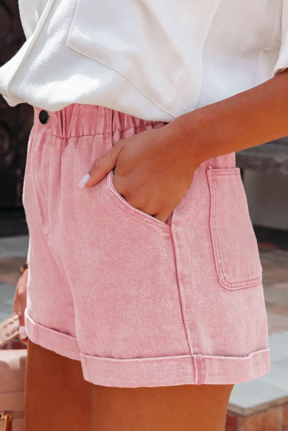Dusty Pink Vintage Washed Frilled High