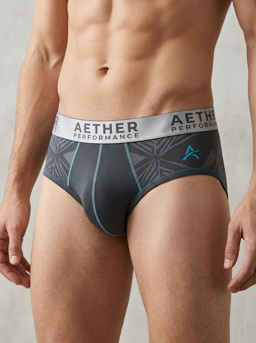 Men's Athletic Performance Geometric Printed Briefs