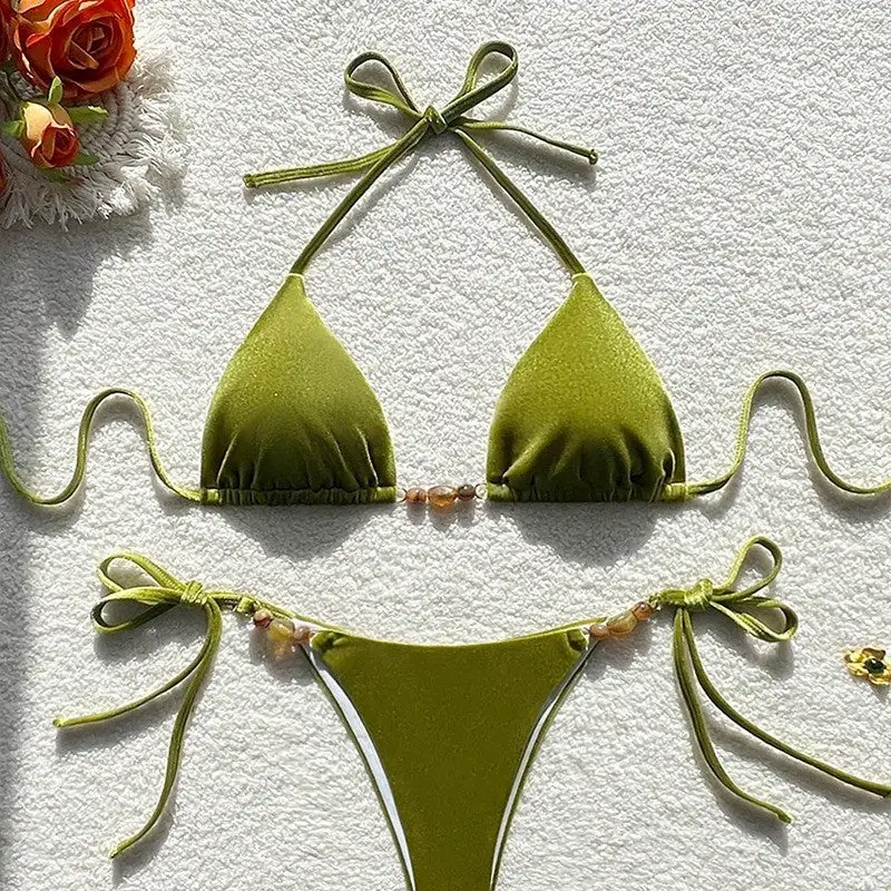 Tie String Bikini Set