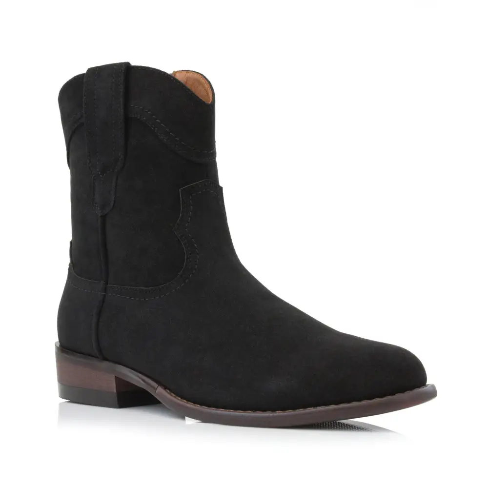 Faux-Suede Suede Faux-Leather Western Boots