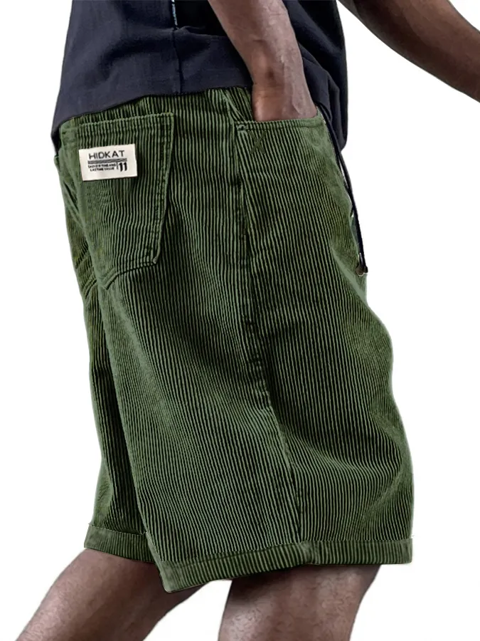 Relaxed Corduroy Utility Pocket Shorts