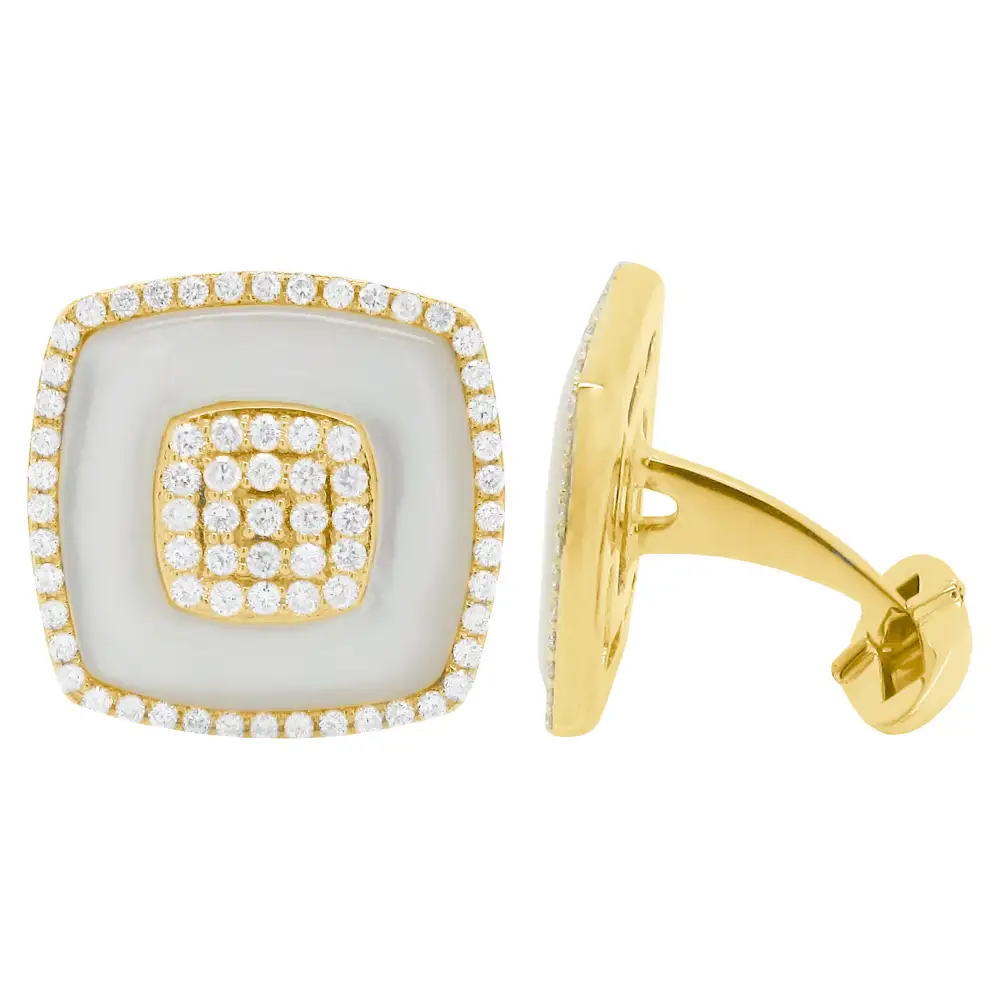 Tonal Diamond Mother Of Pearl Cufflinks