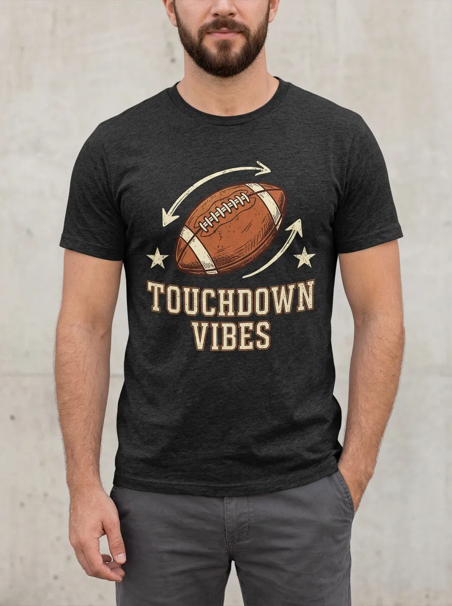Men's American Football Touchdown Vibes Graphic T-shirt