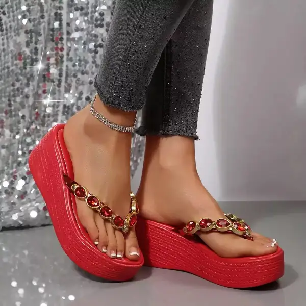 Casual Toe Post Wedge Sandals