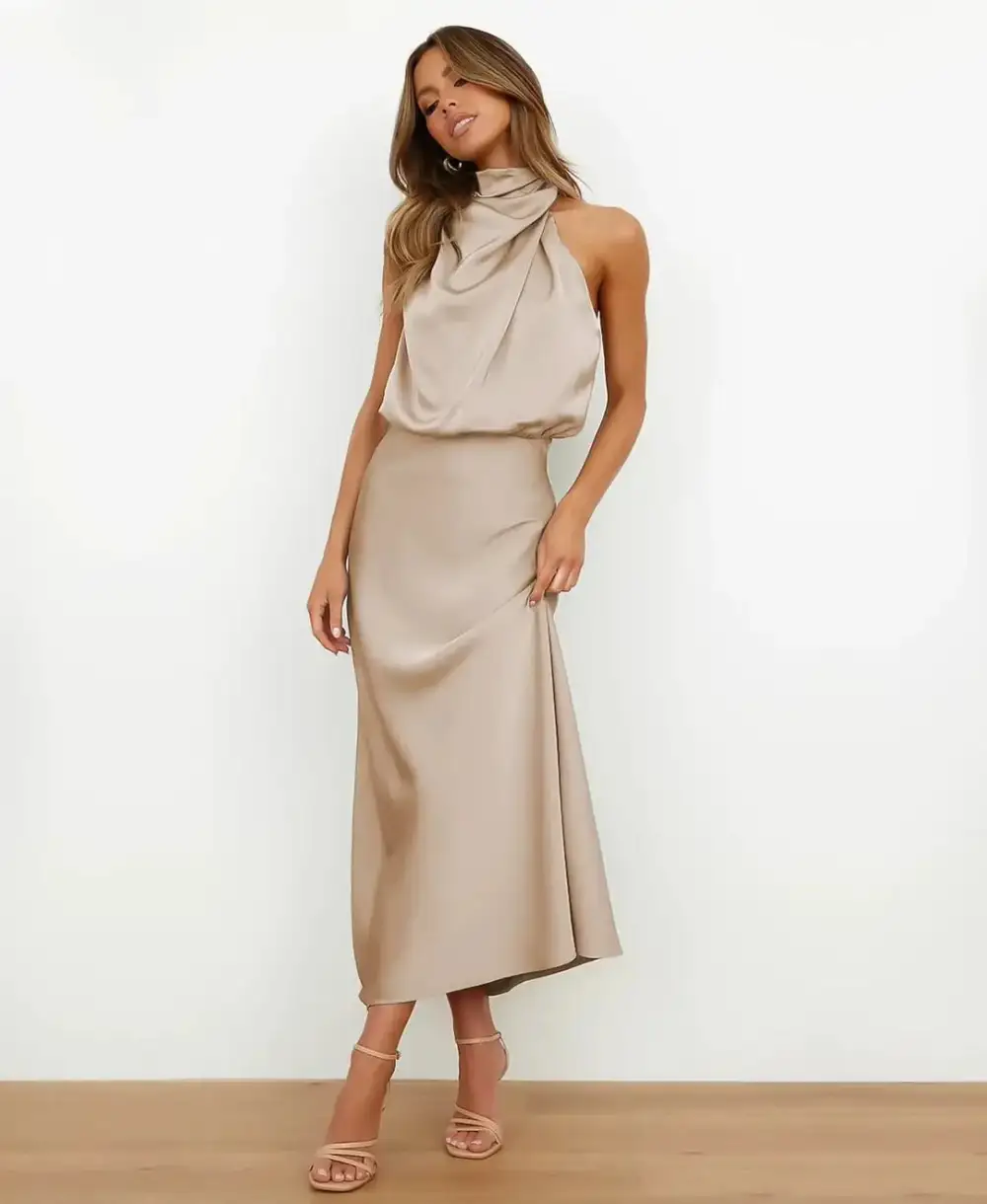  Draped Refined Midi Dress