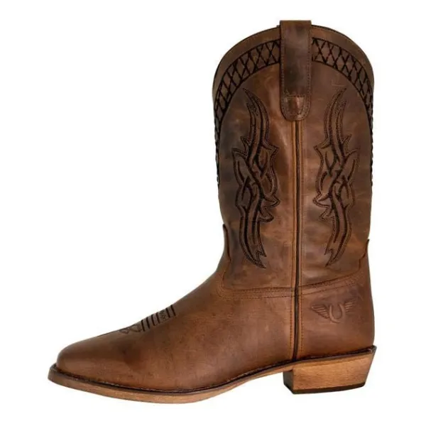 Detailed Pull On Men's Denim Boots