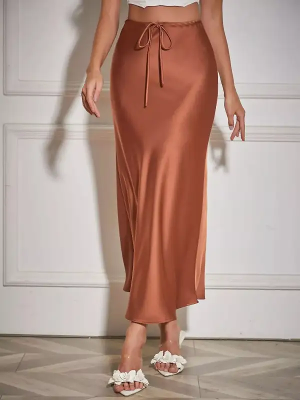 Satin Midi Belle Rive Skirt