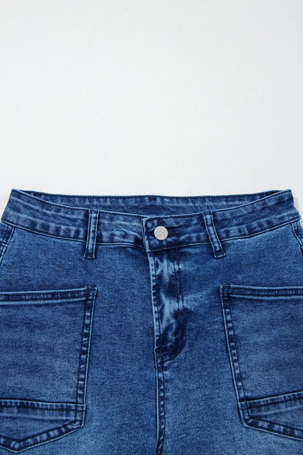 Refined Cropped Raw-Hem Frayed Straight Leg Jeans