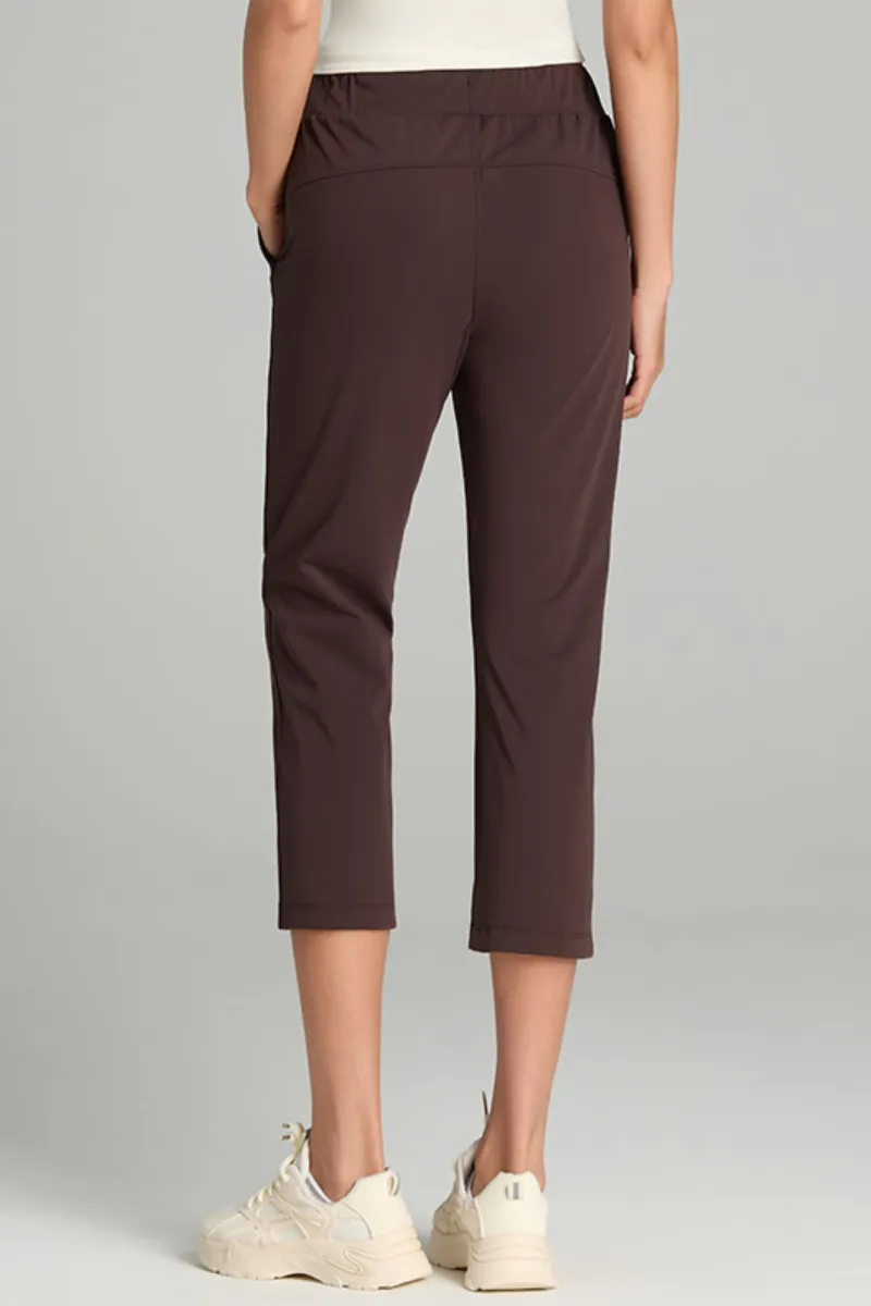Drawstring Pocketed Running Capri Trousers