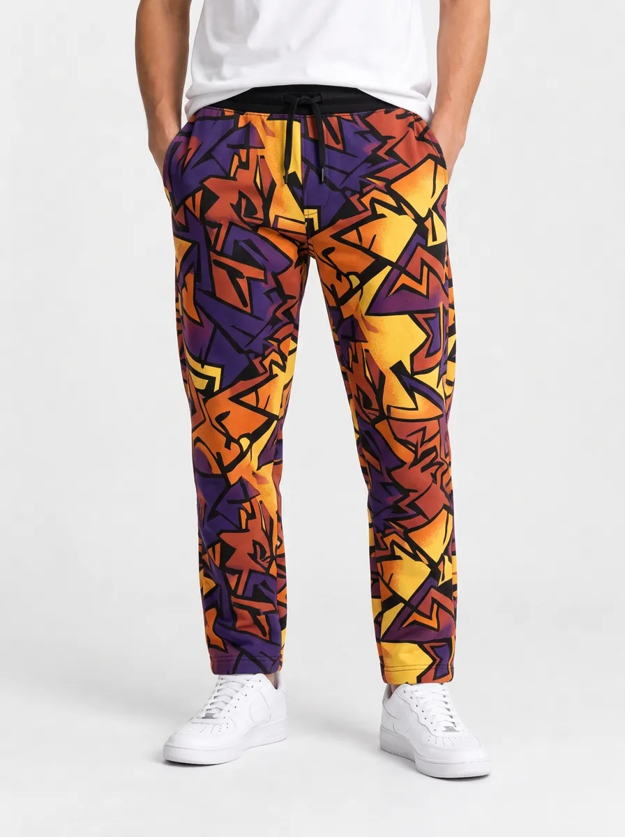 Men's Graffiti Art Print Drawstring Joggers