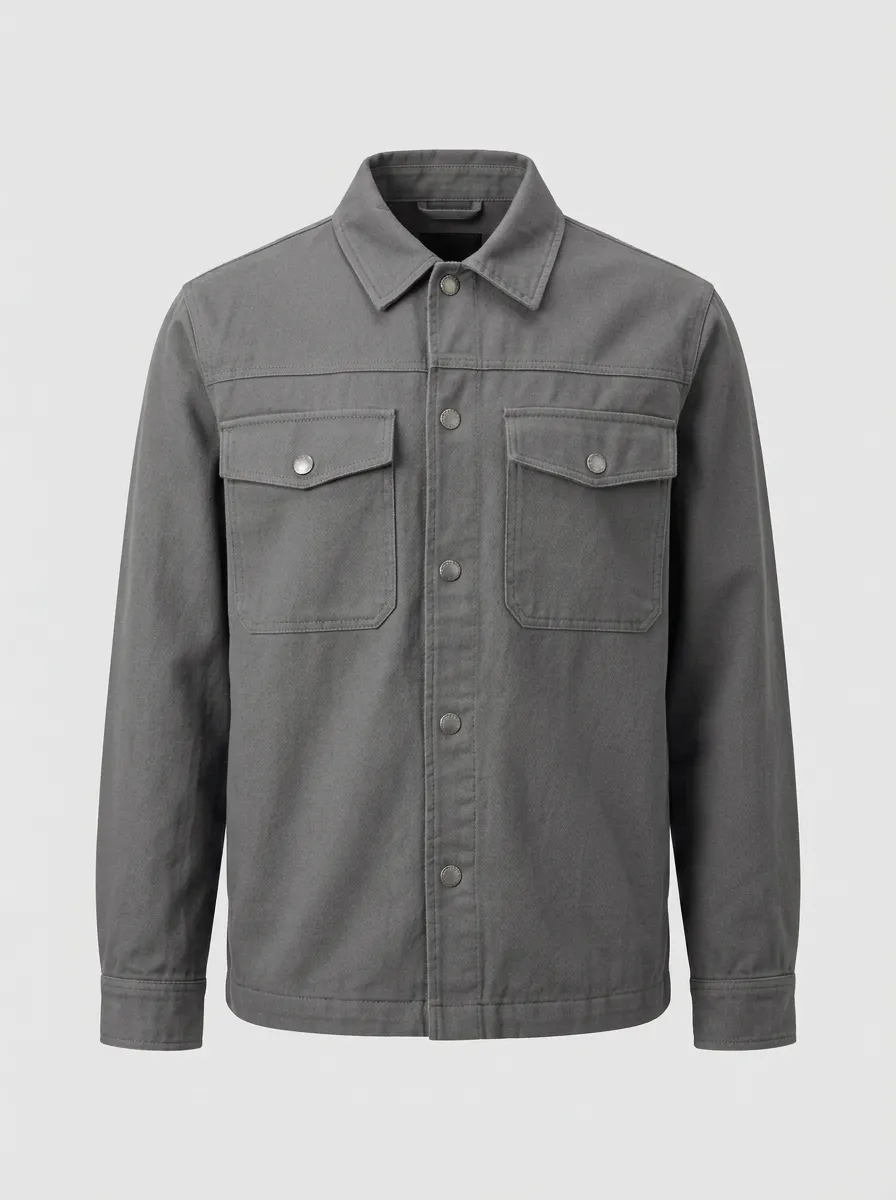 Men's Casual Outdoor Dark Green Button-Up Utility Jacket