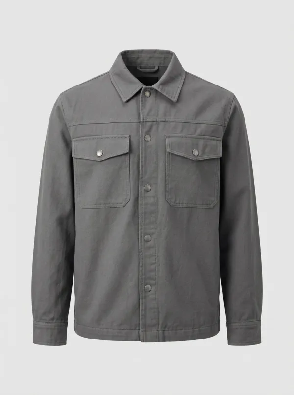 Men's Casual Outdoor Dark Green Button-Up Utility Jacket