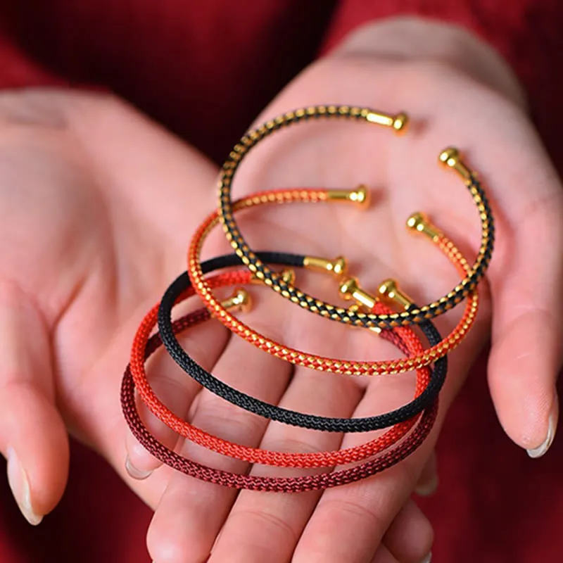 Simple Design Handmade Braid String Cuff Bracelet