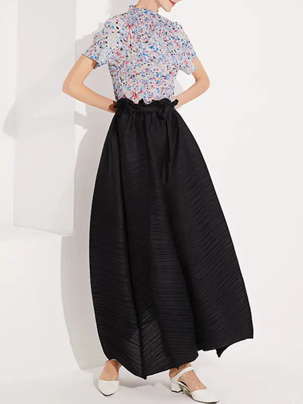 Women's Wide Leg Loose Fit Pleated Pants