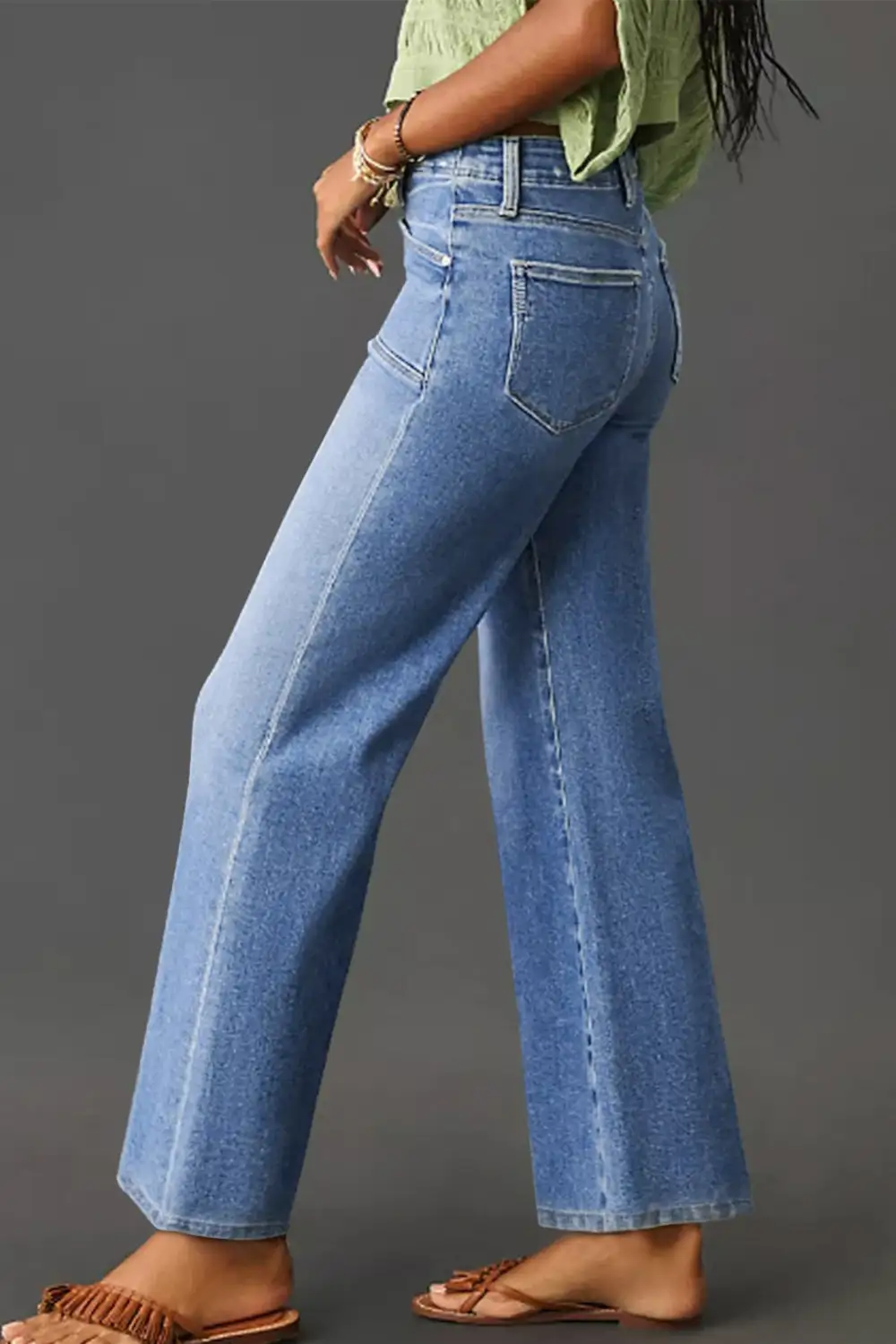 High-Waist Relaxed Cropped Straight Leg Jeans
