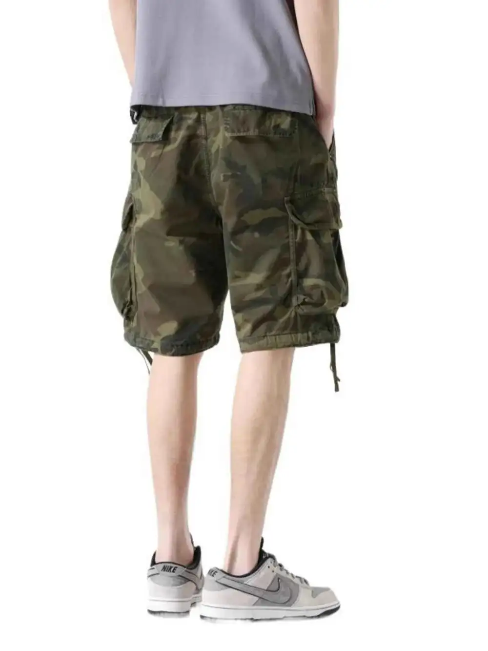 Camouflage Cargo Shorts with Multiple Pockets