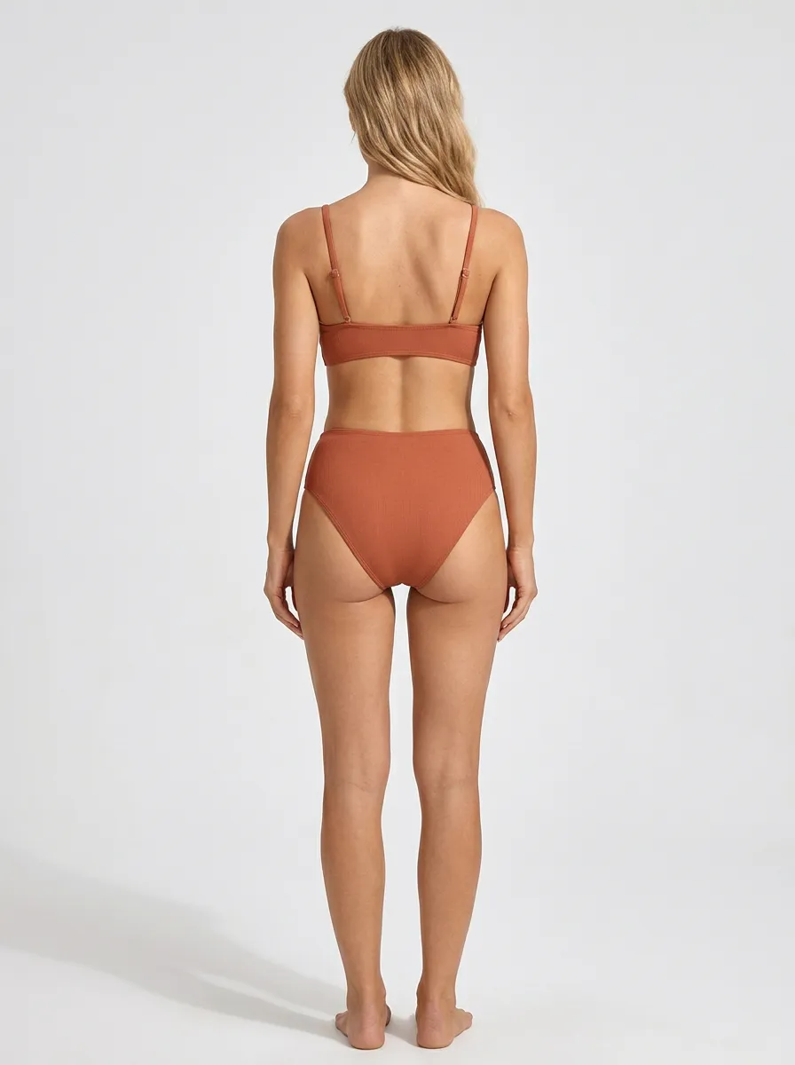 Women's Ribbed Starfish Embellished Bikini Set