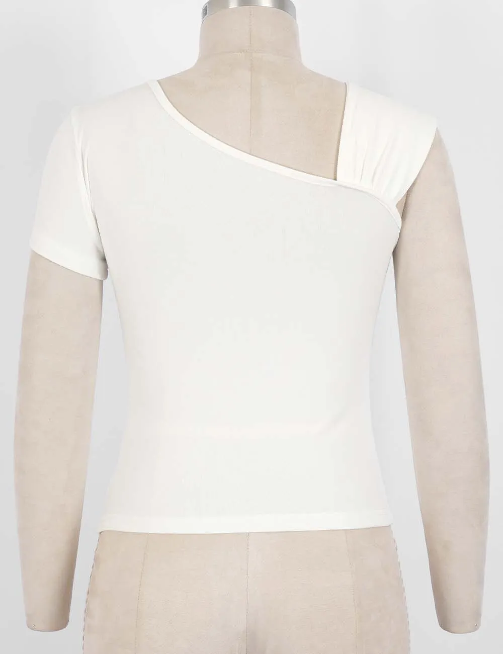 Irregular One Shoulder Short Sleeves Top