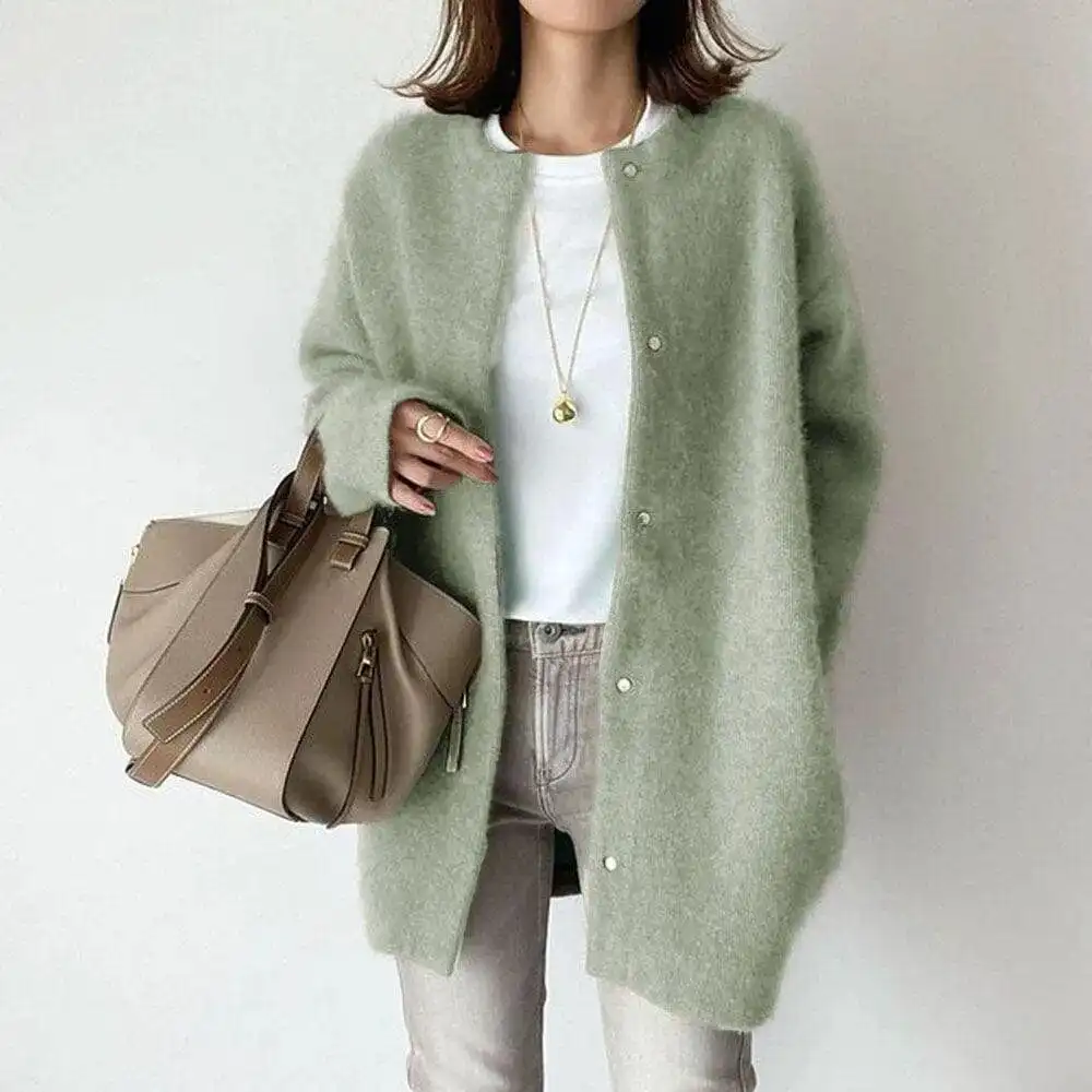 Knit Button Front Coat