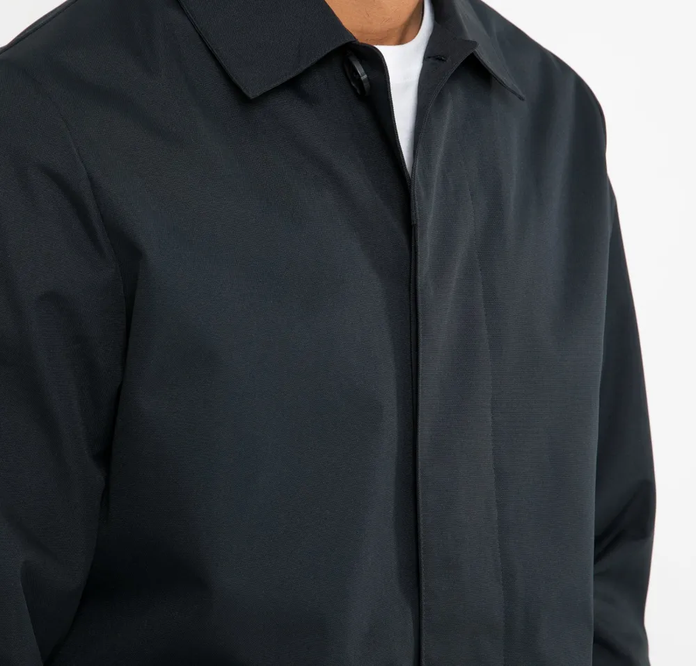 Men's Navy Water-Resistant Longline Coat