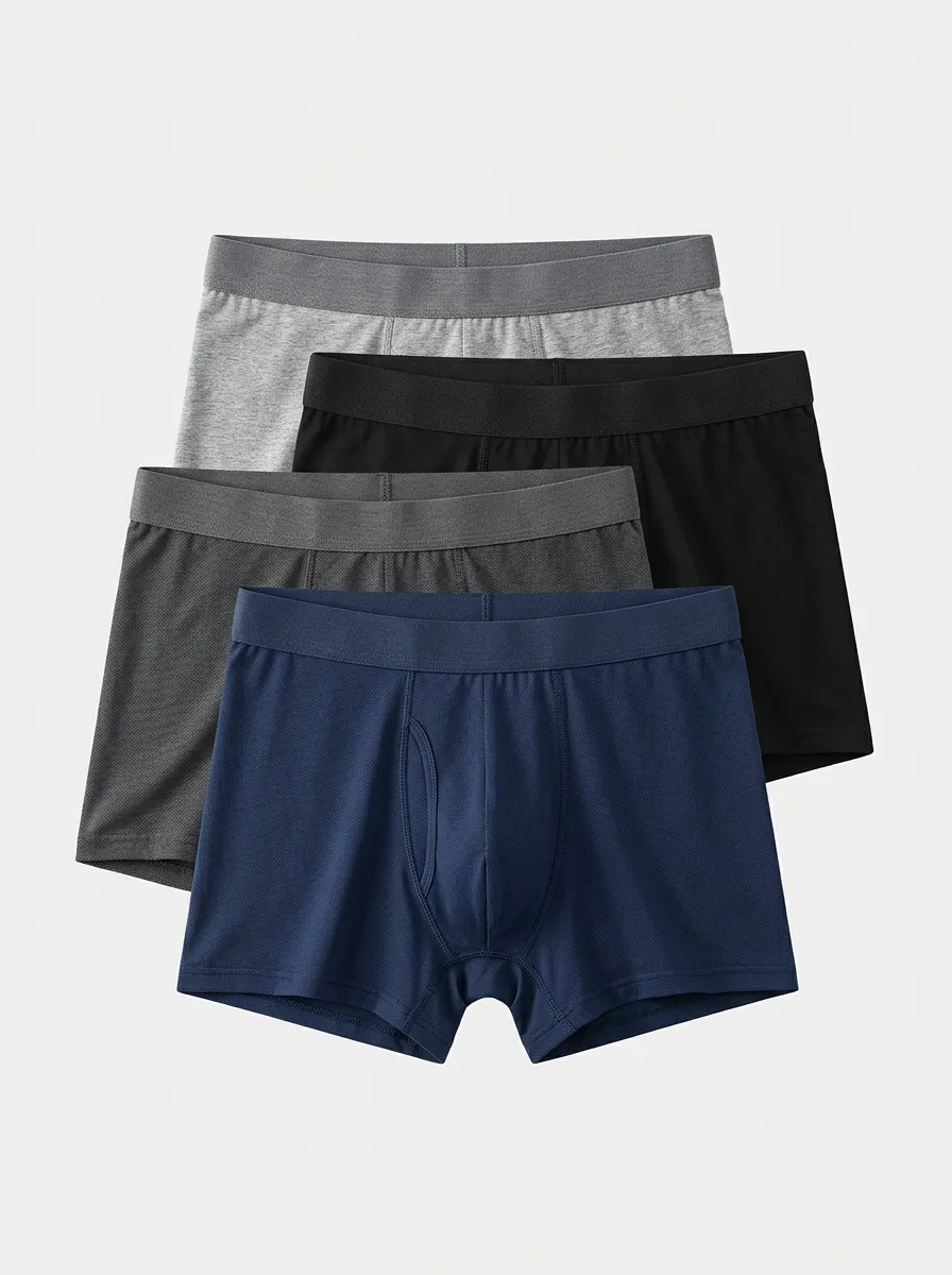 Weekend Solid Modern Look Men's Four Pack Boxer Briefs