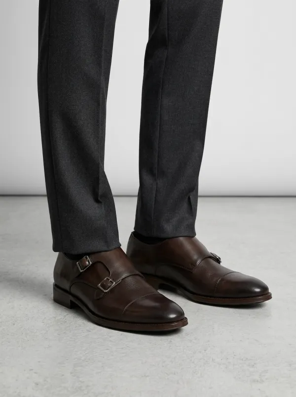 Men's Classic Classic Business Leather Double Monk Strap Shoes