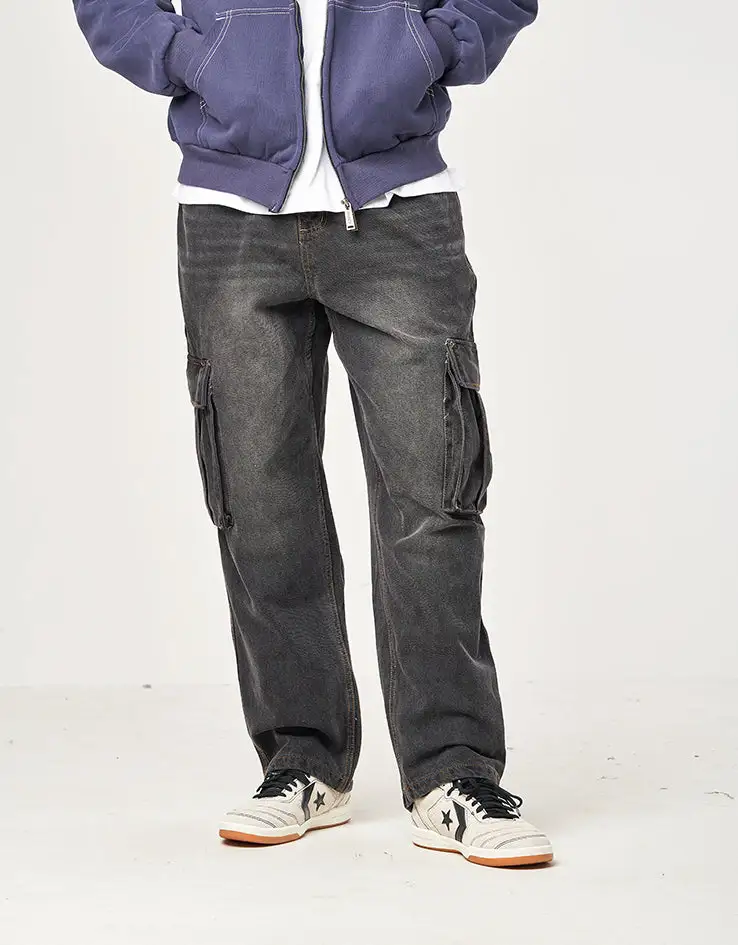 Everyday Faded Baggy Cargo Denim Jeans