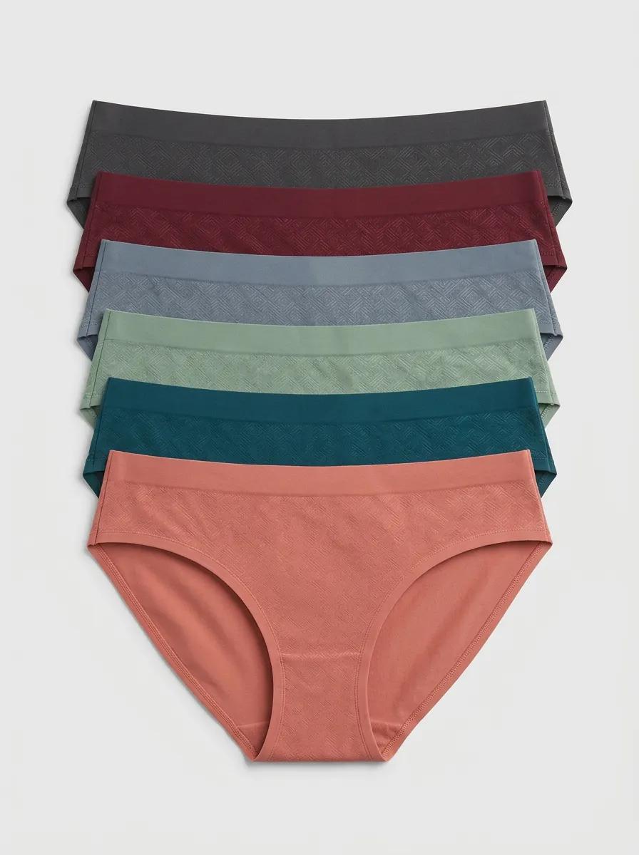 Women's Geometric Seamless Mid-Rise Briefs 6-Pack