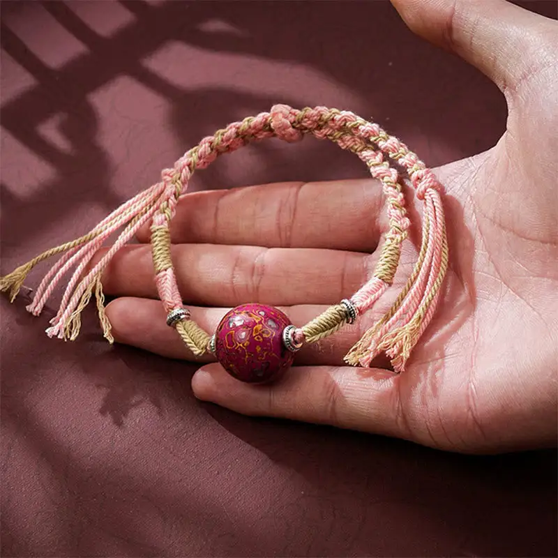 Lacquer Craft Bead Braided String Bracelet