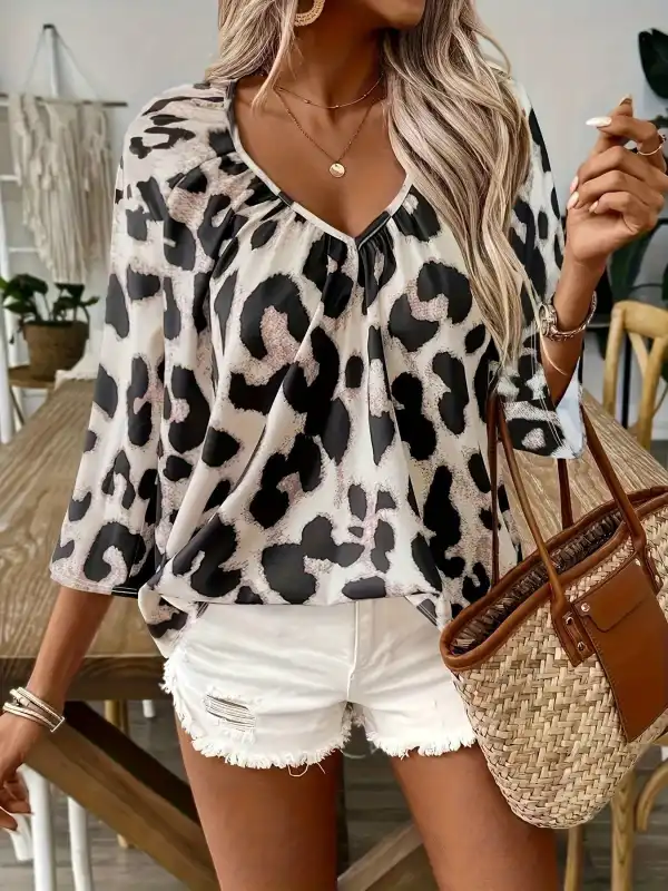 Modern Leopard Print Blouse