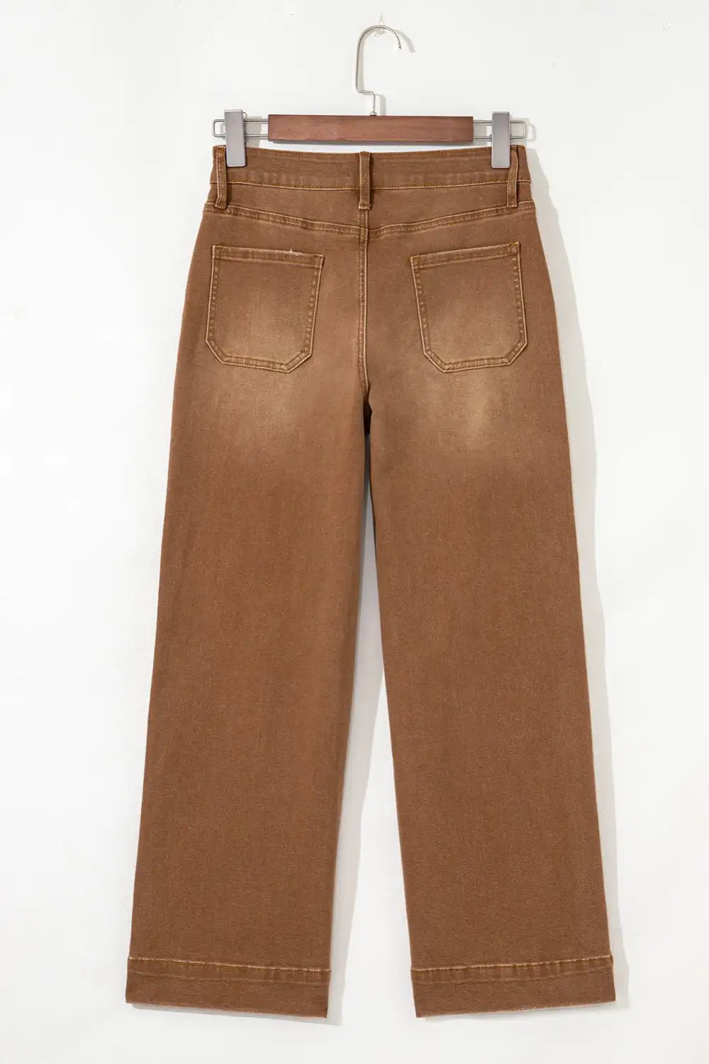 Relaxed High Waist Wide Leg Cropped Pocketed Casual Jeans