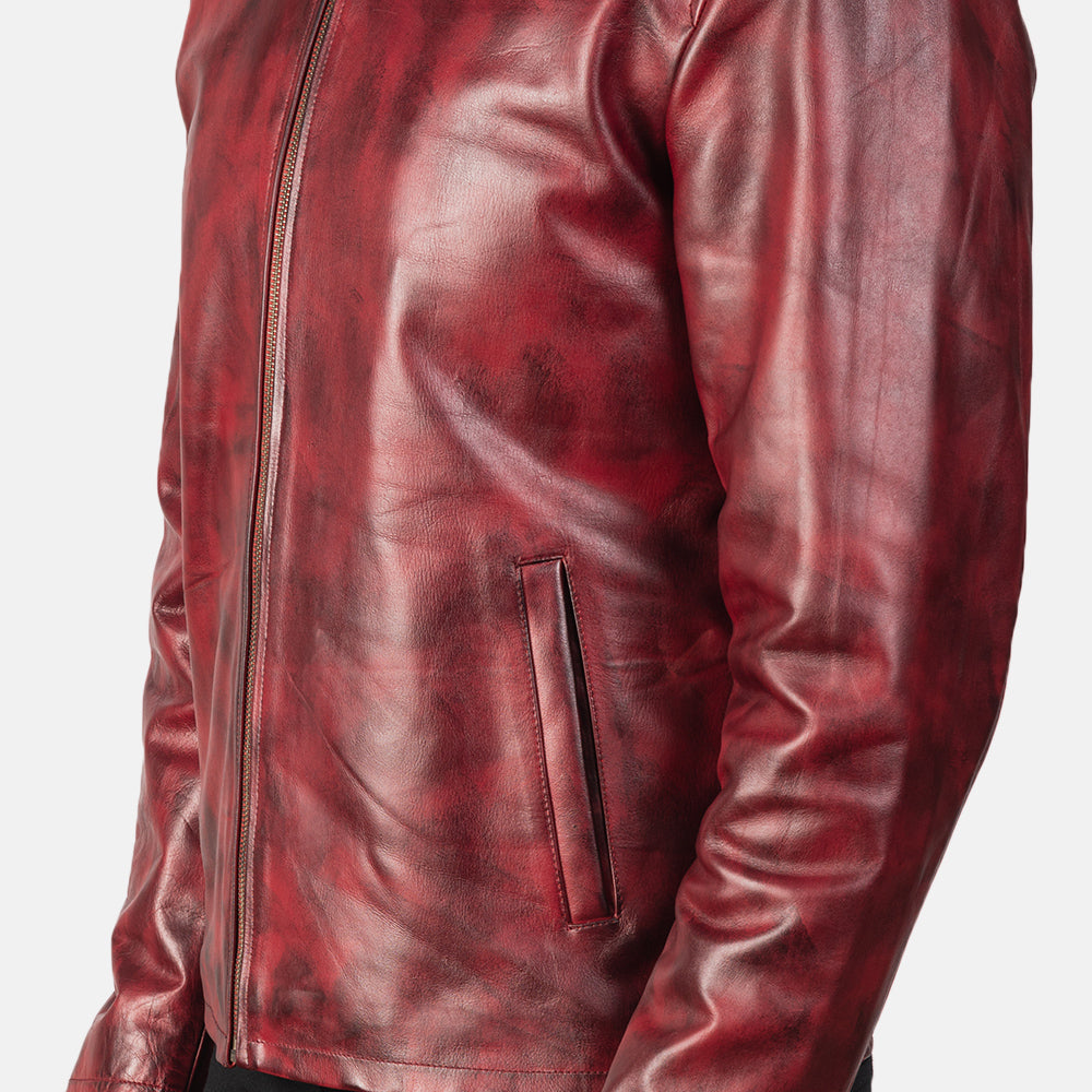 Men's Modern Leather Distressed Jacket