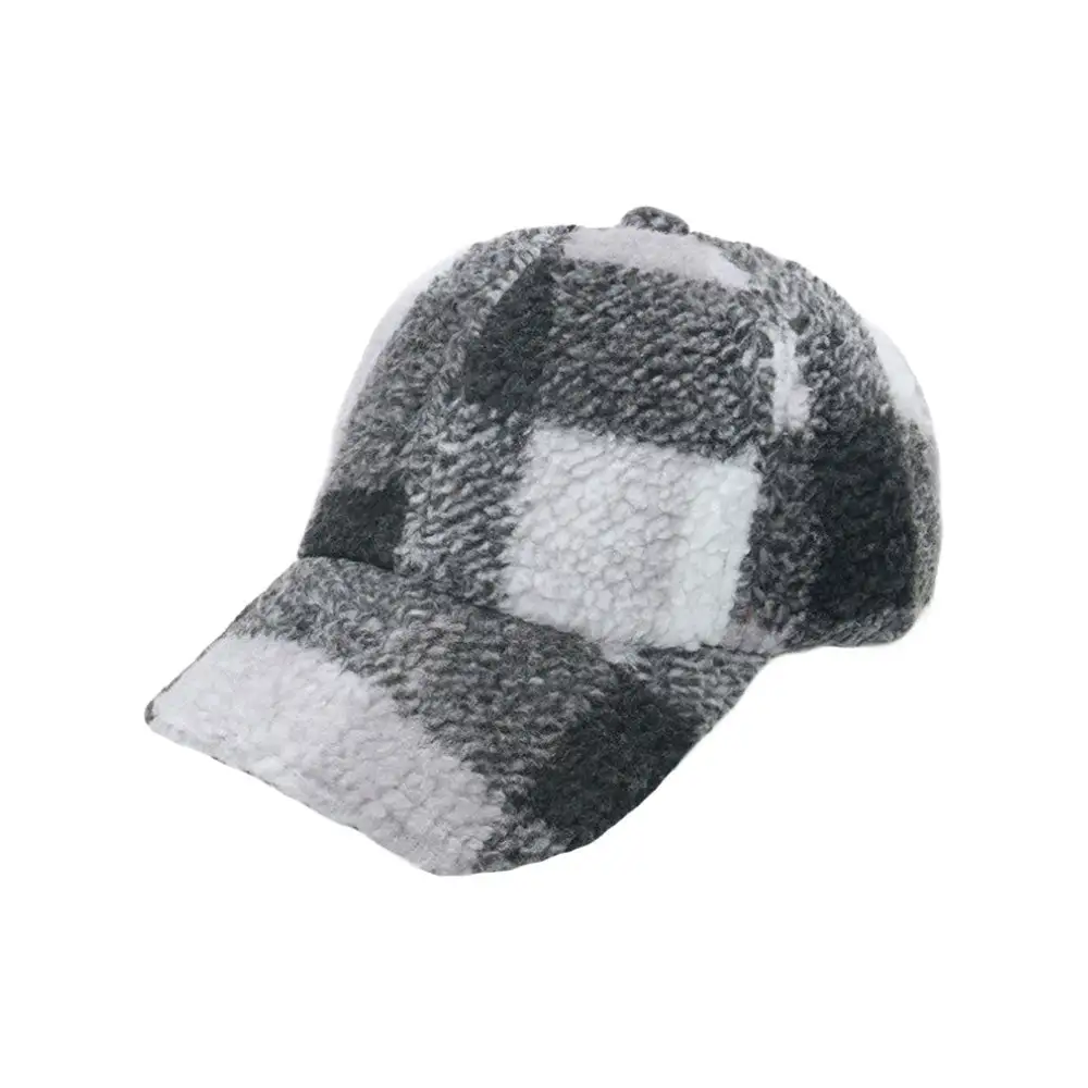 Fleece Plaid Baseball Cap