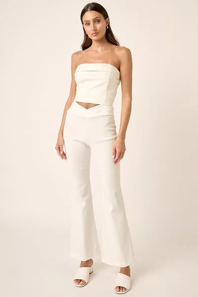 Surplice Waist Flared Pants