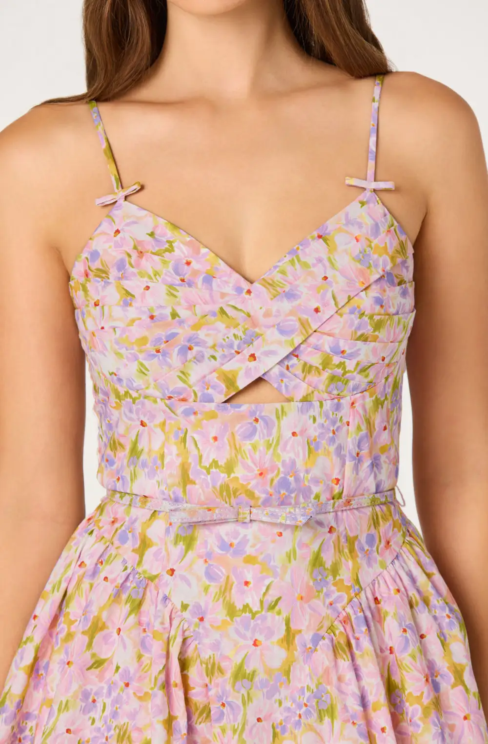 Sweetheart Neck Floral Mini Dress