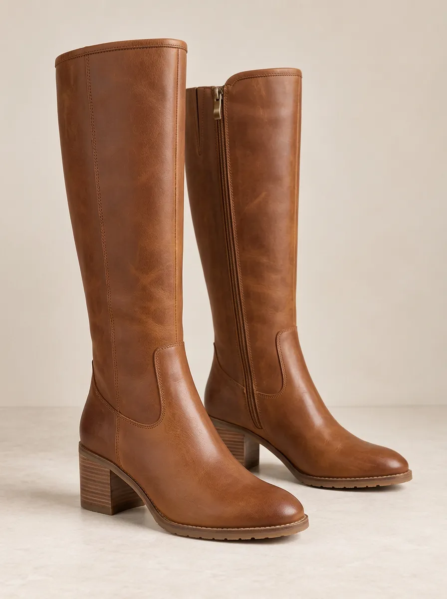 Women's Trail Ready Side Zip Faux Leather Knee High Boots