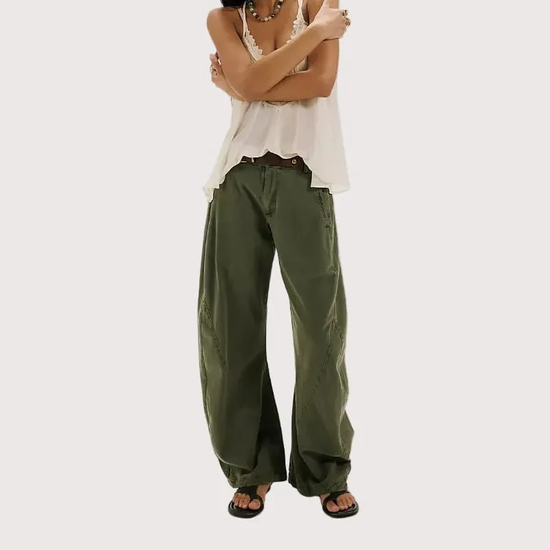 Barrel-Leg Chino Women's Trousers